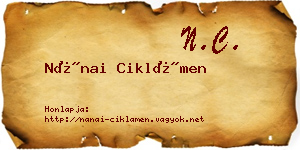Nánai Ciklámen névjegykártya